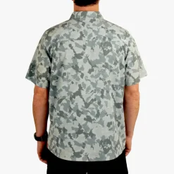 Shirts-AFTCO Air O Mesh Printed SS Button Down Shirt for Men