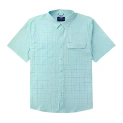 Shirts-AFTCO Air O Mesh Printed SS Button Down Shirt for Men