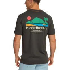T-Shirts-Howler Brothers Bahia de Howler T-Shirt for Men Antique Black