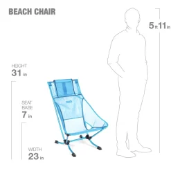 Camp Furniture-Helinox Beach Chair Blue Mesh