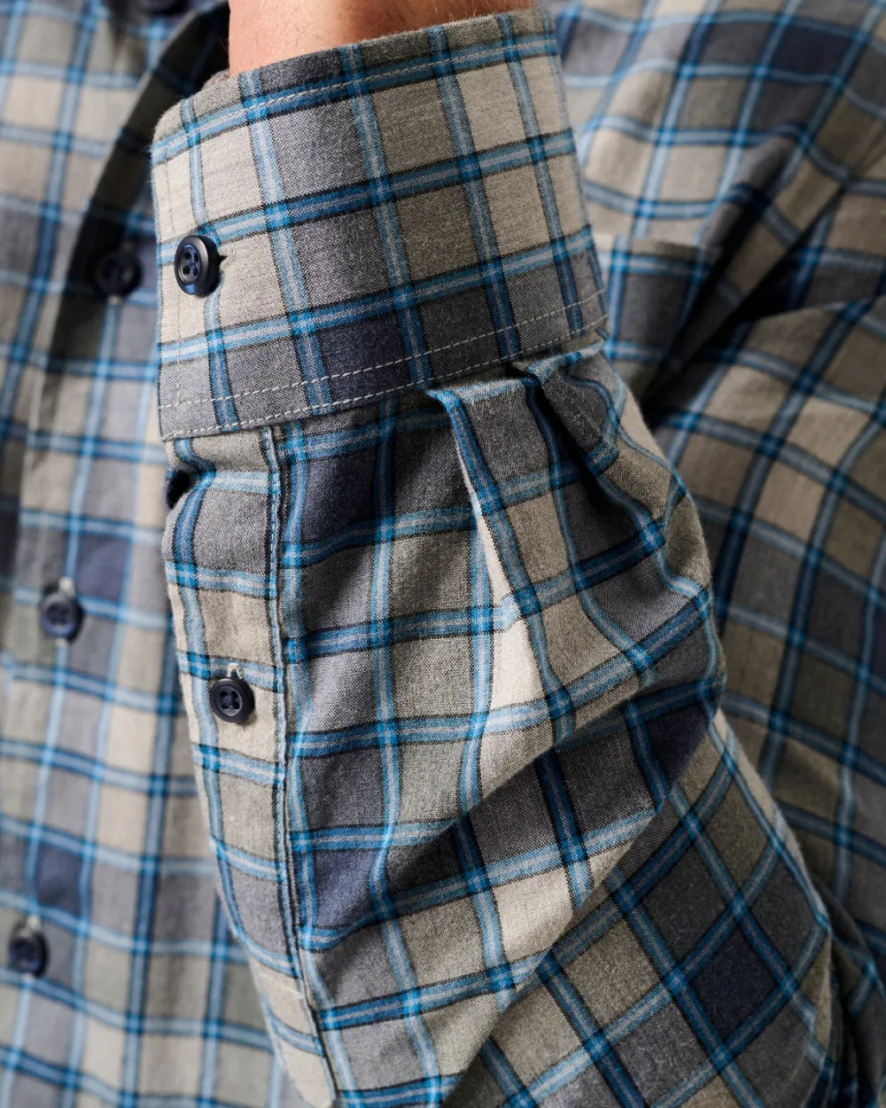 Shirts-Johnnie-O Benjamin Tucked Cotton Blend Button Up Shirt for Men (SALE) Heather Gray
