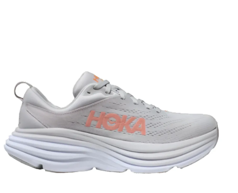 Shoes-Hoka Bondi 8 Shoes for Women Harbor Mist/Lunar Rock
