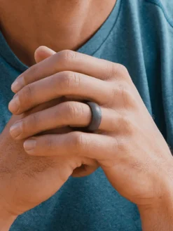 Rings-Qalo Classic Silicone Ring for Men Black