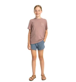 Tops-Free Fly Apparel Comfort On Pocket Tee for Youth Heather Fig