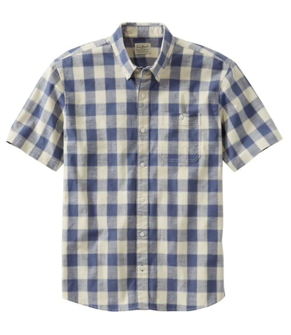 Shirts-L.L.Bean Comfort Stretch Chambray Short Sleeve Shirt for Men (SALE)