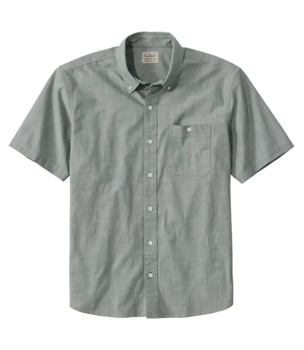 Shirts-L.L.Bean Comfort Stretch Chambray Short Sleeve Shirt for Men (SALE)