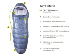 Sleeping Bags & Pads-Nemo Disco Endless Promise Down Sleeping Bag for Women 30 Blue Granite
