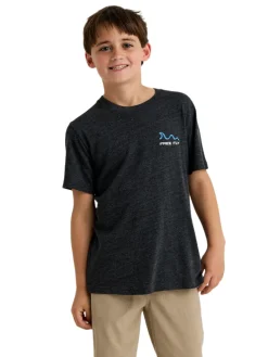 Tops-Free Fly Apparel Downshore Tee for Youth Heather Black Sand