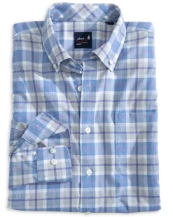 Shirts-Johnnie-O Dume Performance Button Up Shirt for Men (SALE) Wake