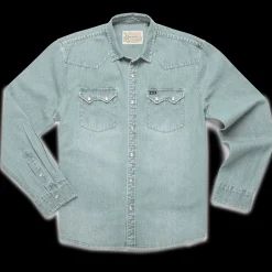 Shirts-Howler Brothers Dust Up Denim Shirt for Men Garth Light Wash
