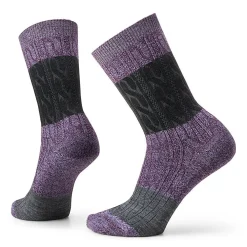 Socks-Smartwool Everyday Color Block Cable Zero Cushion Crew Socks for Women