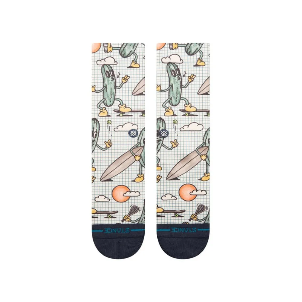 Socks-Stance Feeling Pickled Poly Blend Crew Socks for Men Cream