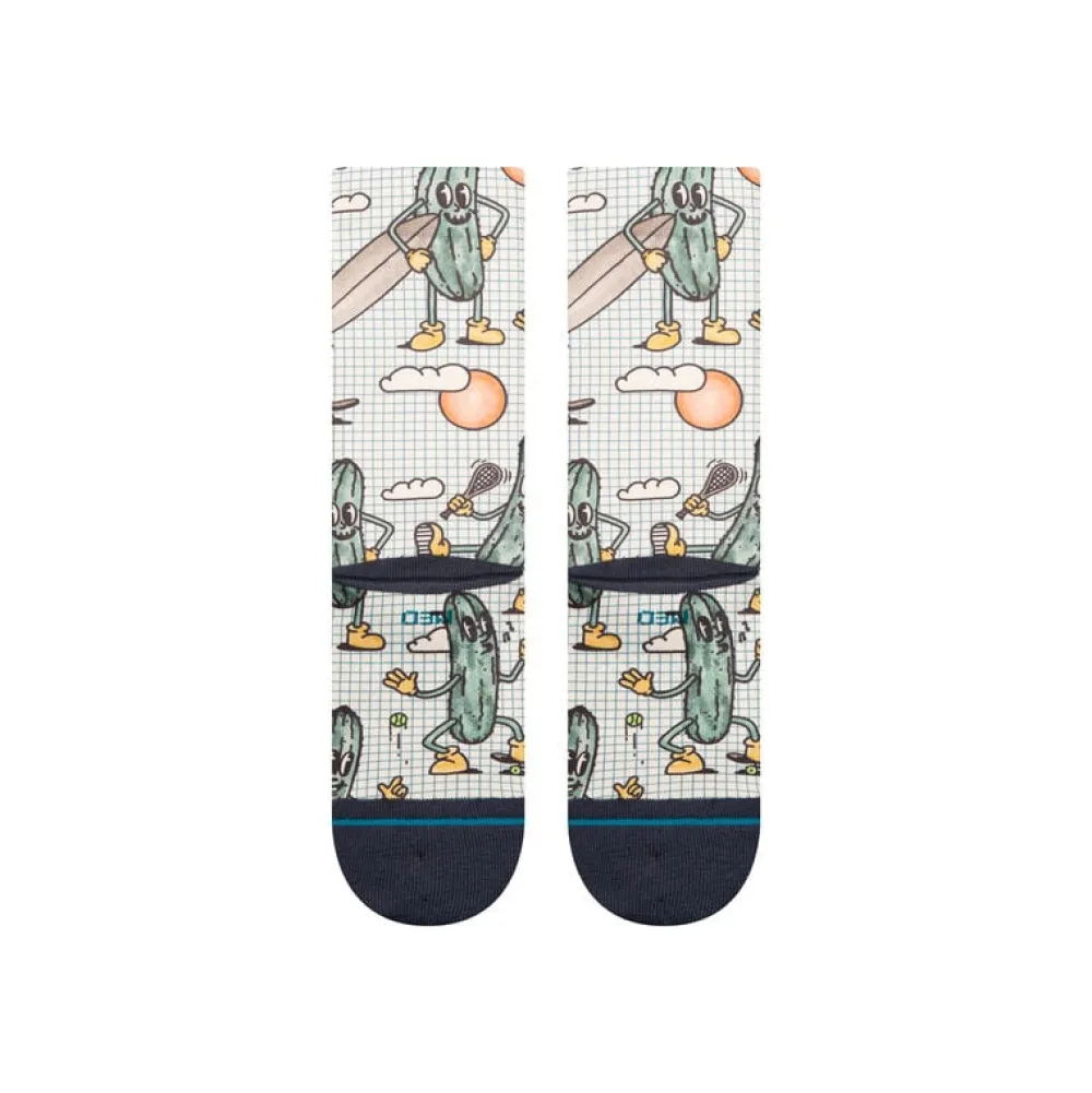 Socks-Stance Feeling Pickled Poly Blend Crew Socks for Men Cream