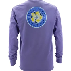 T-Shirts|T-Shirts-Half-Moon Outfitters Flower Logo Long Sleeve T-Shirt
