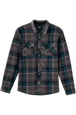 Shirts-O'Neill Glacier Plaid Superfleece Overshirt for Men (SALE)