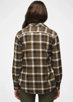 Shirts-Prana Golden Canyon Flannel for Women (SALE) Dark Sepia