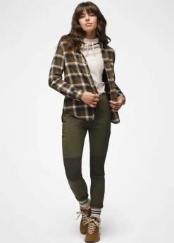 Shirts-Prana Golden Canyon Flannel for Women (SALE) Dark Sepia