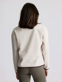 Fleece-Free Fly Apparel Gridback Fleece Snap Pullover for Women (SALE) Stone