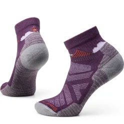 Socks-Smartwool Hike Light Cushion Clear Canyon Patten Ankle Socks for Women Purple Iris