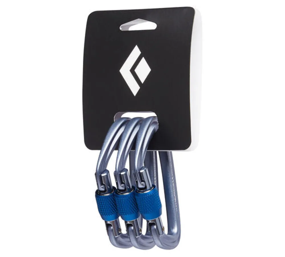 Climbing-Black Diamond Equipment Hotforge Screwgate 3 Pack Gray