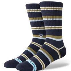 Socks-Stance Hudson Cotton Crew Socks for Men Navy