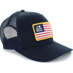 Head & Neckwear|Head & Neckwear-Half-Moon Outfitters I <3 Small Waves Flag Patch Trucker Hat