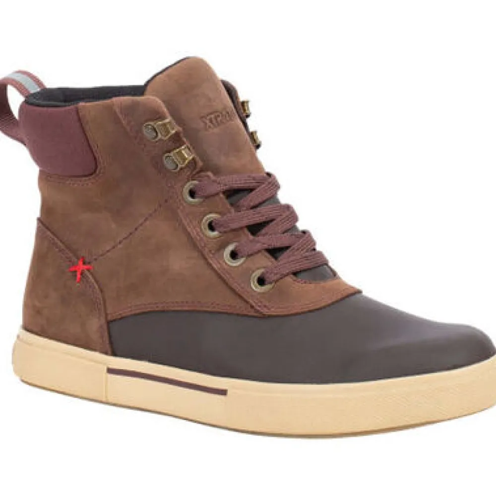 Boots-XTRATUF 6-Inch Leather Lace Ankle Deck Boots for Women Chocolate