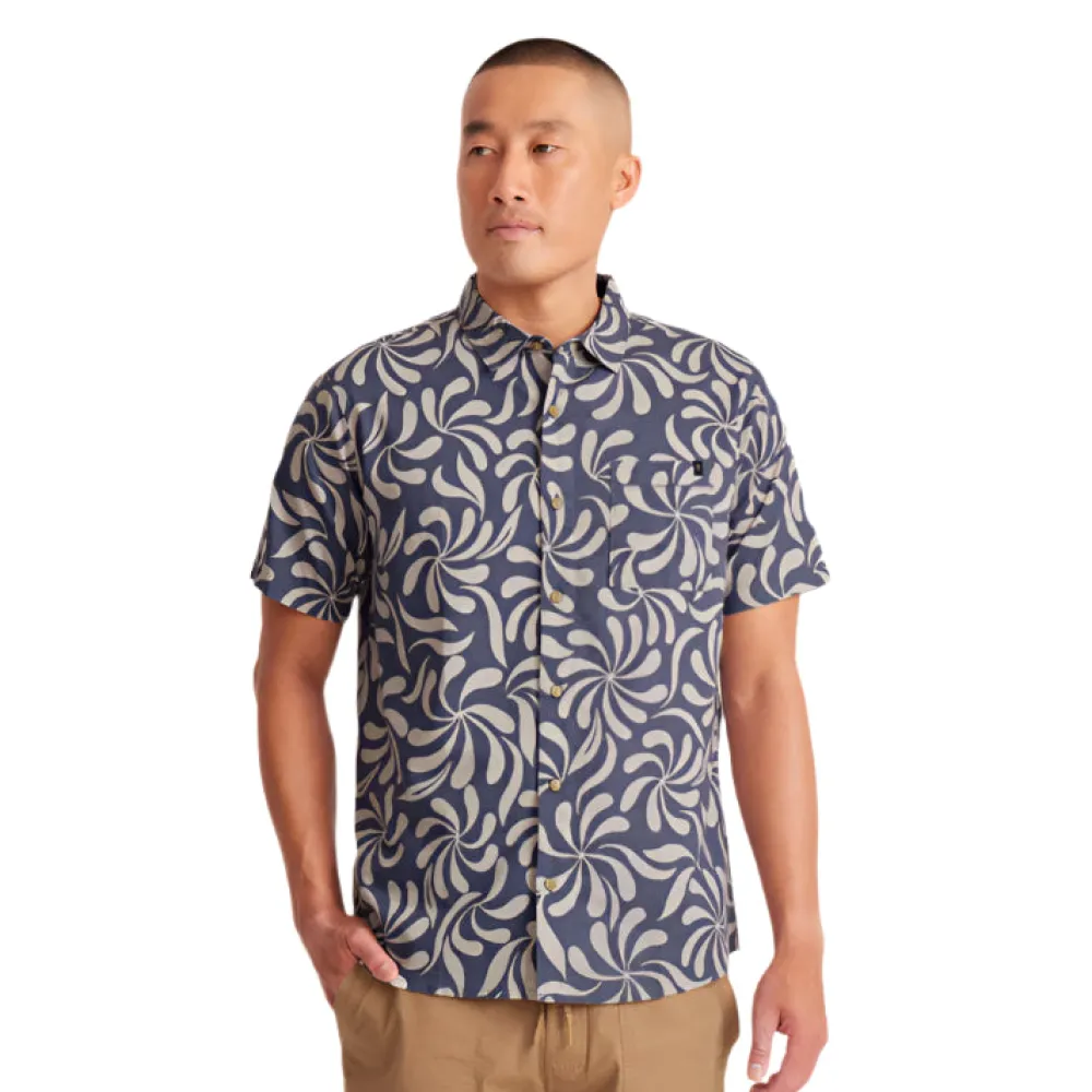 Shirts-Roark Journey Short Sleeve Button Up Shirt Abstract Swirl Slate