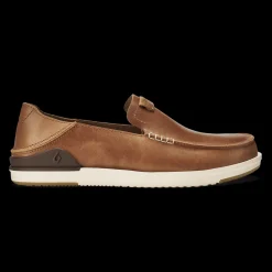 Shoes-Olukai Kakaha Leather Slip-On Shoes for Men Fox/Fox