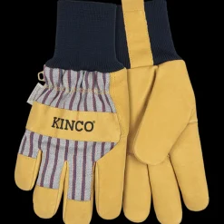 Gloves-Kinco Lined Premium Grain Pigskin Palm with Knit Wrist for Women Otto Striped