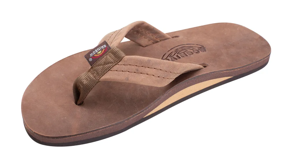 Sandals-Rainbow Luxury Leather Single Arch Support Sandals for Men