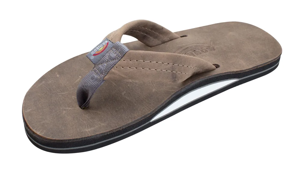 Sandals-Rainbow Luxury Leather Single Arch Support Sandals for Men