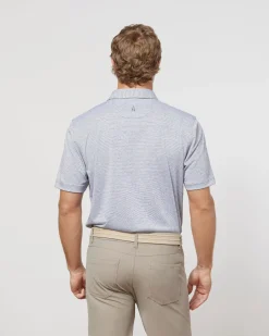 Shirts-Johnnie-O Lyndonn Stripe Performance Jersey Polo for Men Heather Twilight