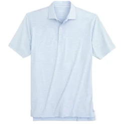Shirts-Johnnie-O Lyndonn Striped Jersey Performance Polo for Men Gulf Blue