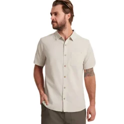Shirts-Roark Made To Fade Short Sleeve Button Up Shirt Washed Bone
