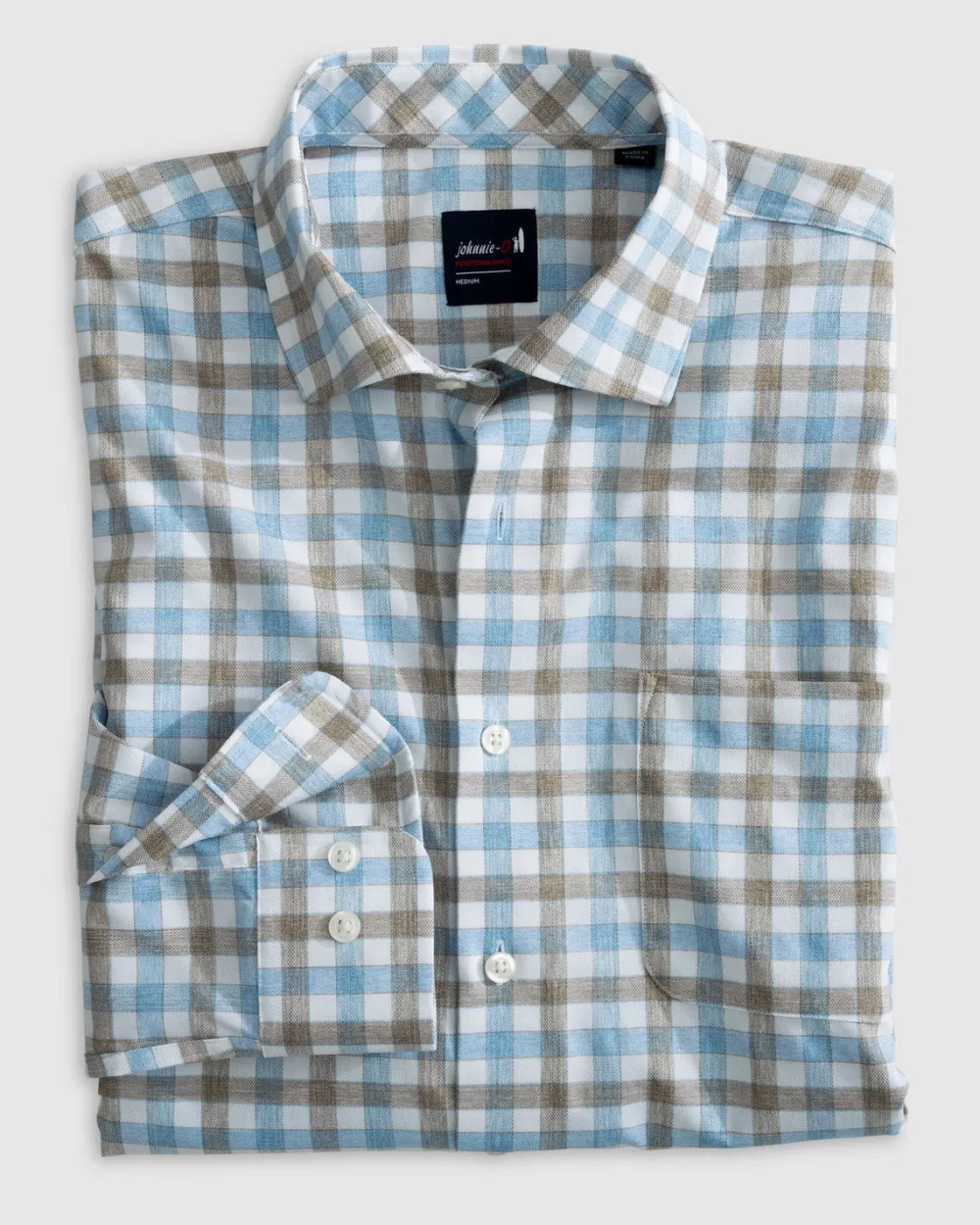 Shirts-Johnnie-O McArthur Performance Button Up Shirt for Men (SALE) Cabana