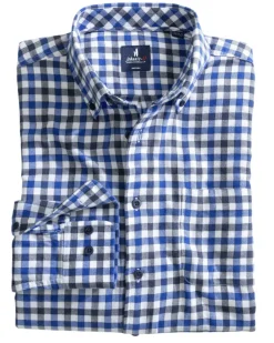 Shirts-Johnnie-O Millbank Tucked Cotton Blend Button Up Shirt for Men (SALE) Wake