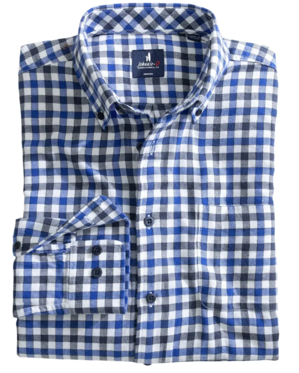 Shirts-Johnnie-O Millbank Tucked Cotton Blend Button Up Shirt for Men (SALE) Wake