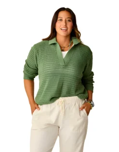 Sweaters & Hoodies-Carve Designs Morgan Polo Sweater for Women