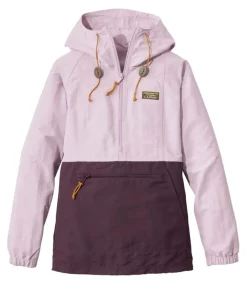 Rain & Snow Wear-L.L.Bean Mountain Classic Anorak, Colorblock for Women Lavendar Ice/ Eggplant