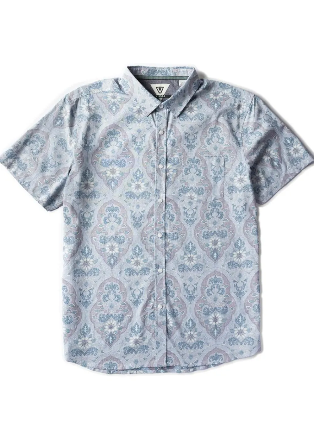 Shirts-Vissla Mundaka Eco Short-Sleeved Shirt for Men Faded Denim