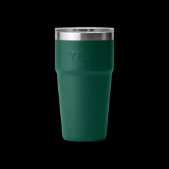 Bottles & Mugs-Yeti 20oz Rambler Tumbler Stackable Cup Black Forest Green