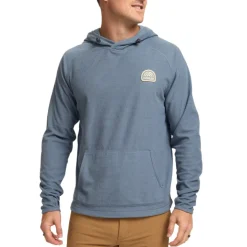 Sweaters & Hoodies|Shirts-Howler Brothers Palo Duro Grid Fleece Hoodie for Men (SALE) Mirage Blue