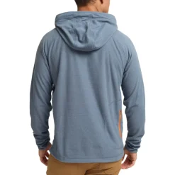 Sweaters & Hoodies|Shirts-Howler Brothers Palo Duro Grid Fleece Hoodie for Men (SALE) Mirage Blue