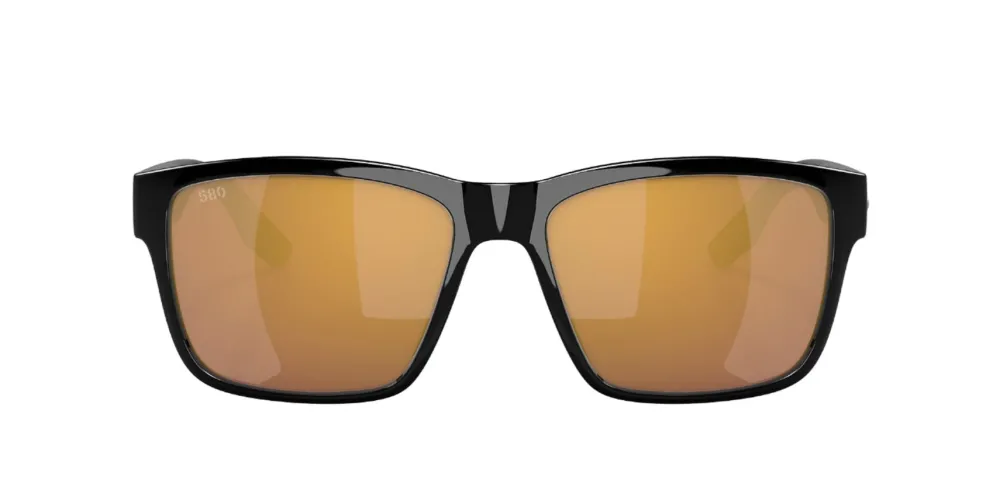 Sunglasses & Goggles|Sunglasses & Goggles-Costa Del Mar Paunch Sunglasses Black, Gold Mirror Polarized Glass