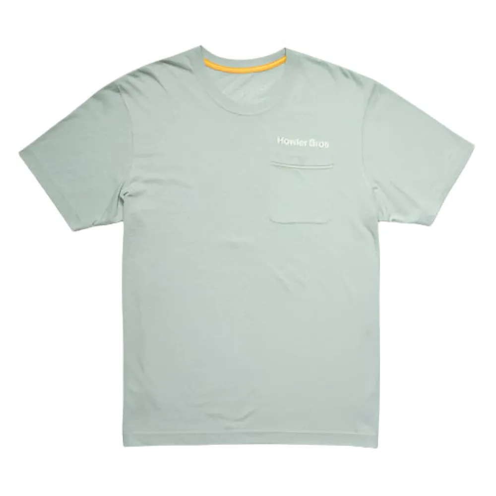 T-Shirts-Howler Brothers Pelican Postage Pocket T-Shirt Puritan Grey