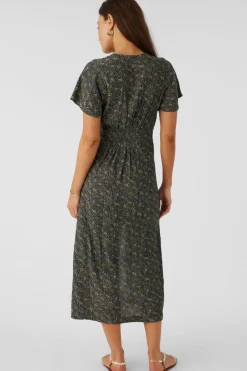 Dresses & Rompers-O'Neill Rayney Ava Ditsy Button Front Midi Dress for Women Multi Color
