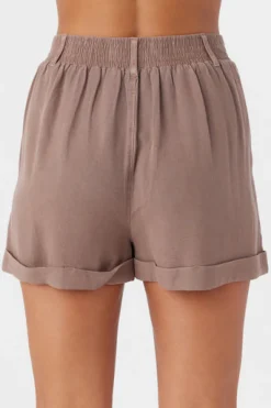 Shorts-O'Neill Rowan Linen Blend Shorts for Women (SALE) Deep Taupe