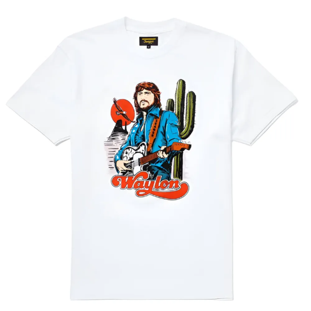 T-Shirts|Shirts-Seager X Waylon Jennings Tee White
