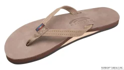 Sandals-Rainbow Single Layer Premier Leather with Arch Support and a 1/2" Narrow Strap for Women